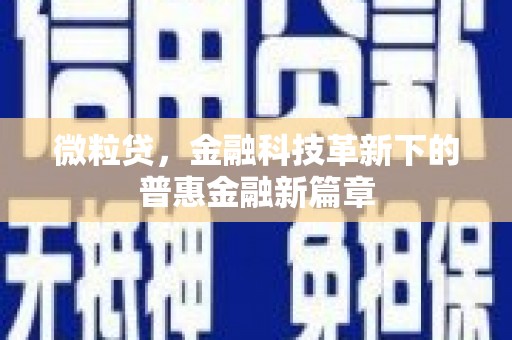 宜黄微粒贷，金融科技革新下的普惠金融新篇章