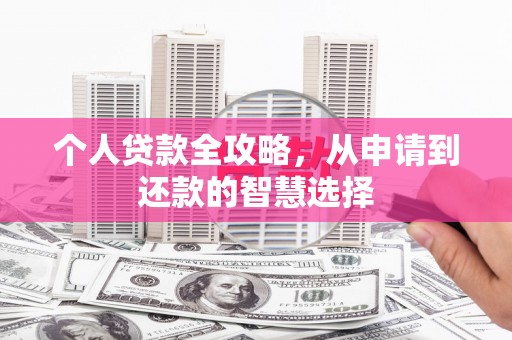 宜黄个人贷款全攻略，从申请到还款的智慧选择