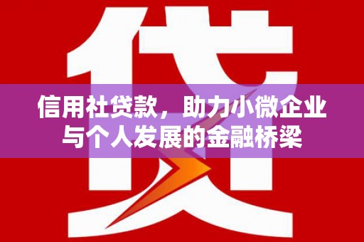 宜黄信用社贷款，助力小微企业与个人发展的金融桥梁