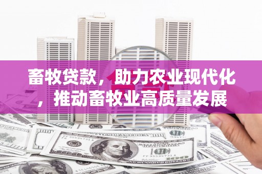 宜黄畜牧贷款，助力农业现代化，推动畜牧业高质量发展