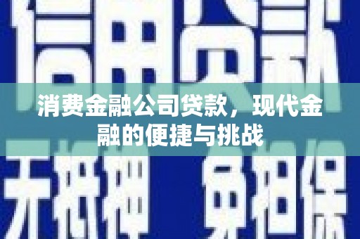 宜黄消费金融公司贷款，现代金融的便捷与挑战