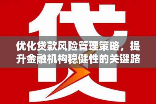 宜黄优化贷款风险管理策略，提升金融机构稳健性的关键路径