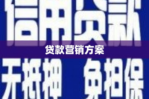 宜黄贷款营销方案