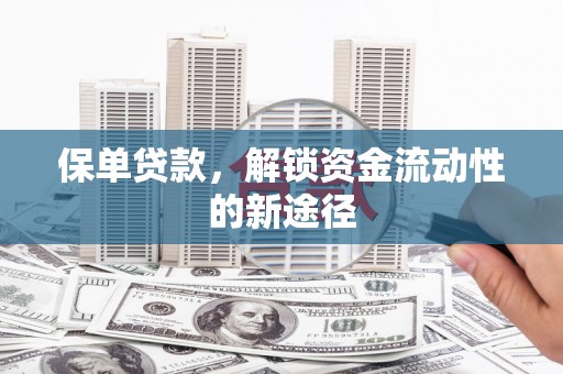 宜黄保单贷款，解锁资金流动性的新途径