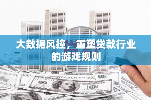 宜黄大数据风控，重塑贷款行业的游戏规则