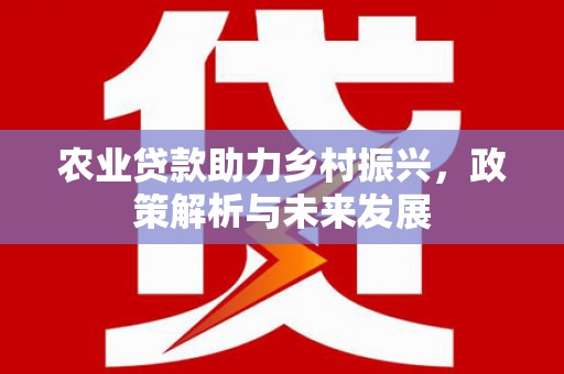 宜黄农业贷款助力乡村振兴，政策解析与未来发展
