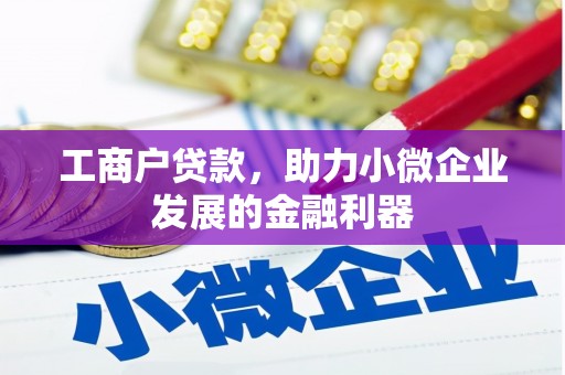 宜黄工商户贷款，助力小微企业发展的金融利器