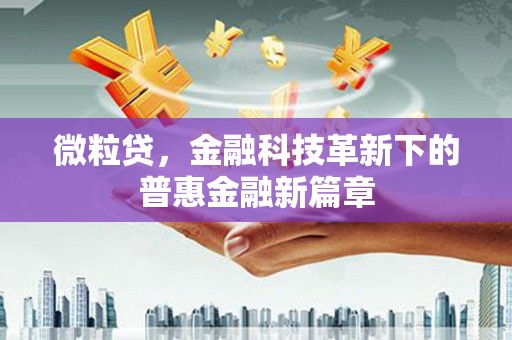 宜黄微粒贷，金融科技革新下的普惠金融新篇章