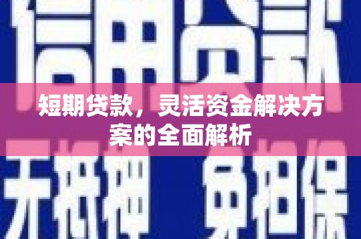 宜黄短期贷款，灵活资金解决方案的全面解析