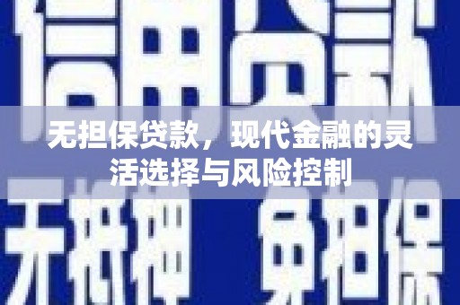 宜黄无担保贷款，现代金融的灵活选择与风险控制