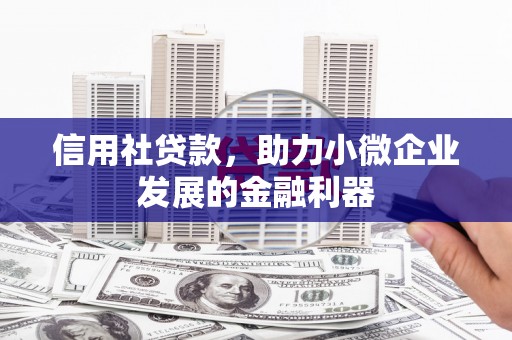 宜黄信用社贷款，助力小微企业发展的金融利器