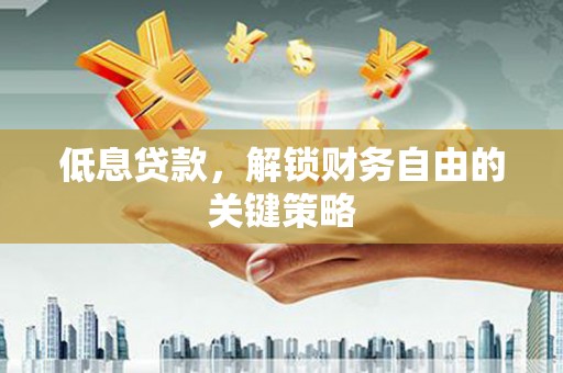 宜黄低息贷款，解锁财务自由的关键策略