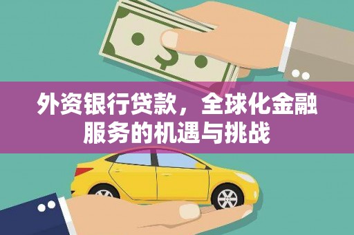 宜黄外资银行贷款，全球化金融服务的机遇与挑战