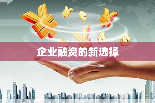 宜黄企业融资的新选择