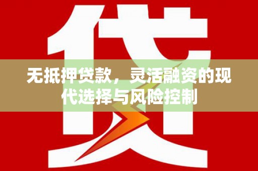 宜黄无抵押贷款，灵活融资的现代选择与风险控制