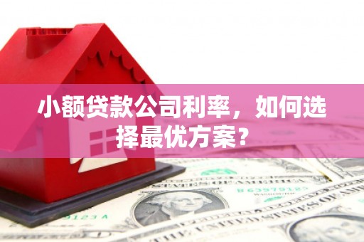 宜黄小额贷款公司利率，如何选择最优方案？