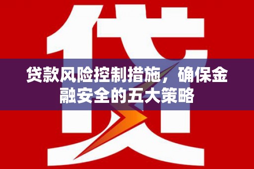 宜黄贷款风险控制措施，确保金融安全的五大策略