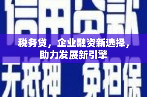 宜黄税务贷，企业融资新选择，助力发展新引擎
