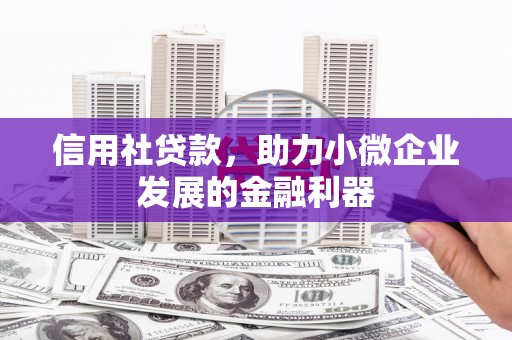 宜黄信用社贷款，助力小微企业发展的金融利器