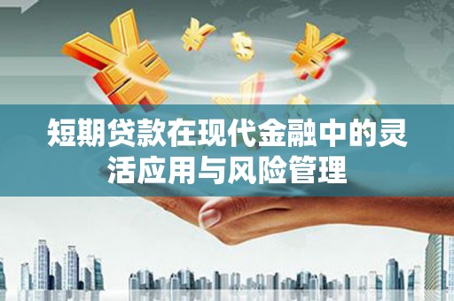 宜黄短期贷款在现代金融中的灵活应用与风险管理